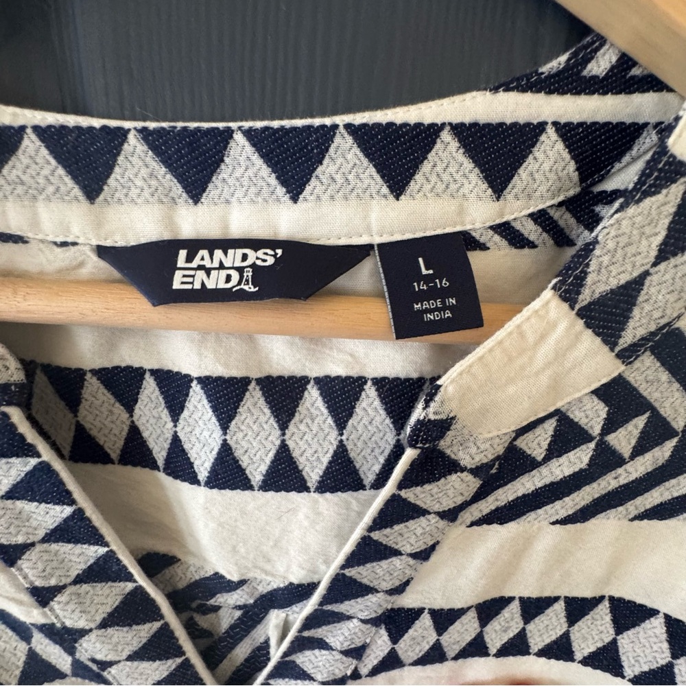 Navy and White Patterned Women's Sweater - Picture 3 of 4